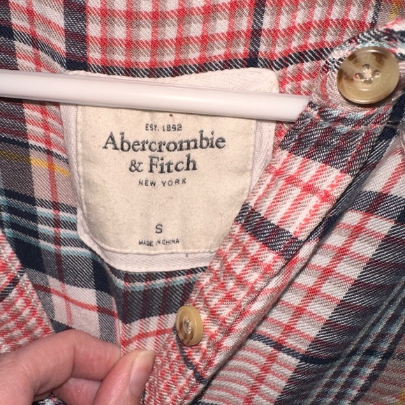 Abercrombie & Fitch plaid button up top y2k soft casual comfy plaid - Picture 3 of 5